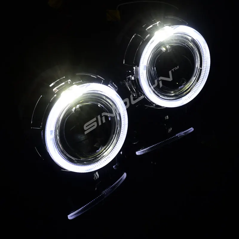 Sinolyn-Kit completo de faros delanteros bi-xenon Angel Eyes, lentes de proyector HID 3,0 para H1 H4 H7 H11 9005 9006, accesorios de luces de coche