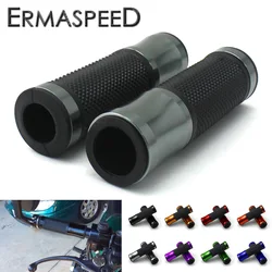 Universal Motorcycle Handle Grips, CNC Alumínio e Borracha, Vermelho, Azul, Ouro, Punho do guiador para Scooter, E-bike, Moto, 7/8 