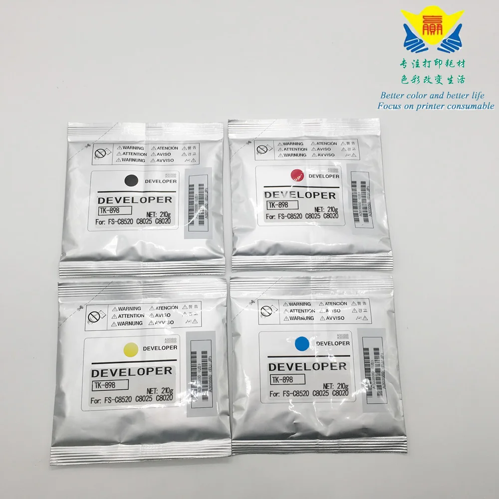 JIANYINGCHEN Compatible color Developer powder for Koyceras TK-898 FS-C8520 c8025 c8020 laser printer (4bags/lot) 210g per bag