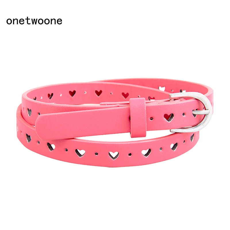 

New Fashion Kids Belt Girls Belt Pu Belts for Kids Childrens Girls Christmas gift Pink Black Purple Beige Colors Free Shipping