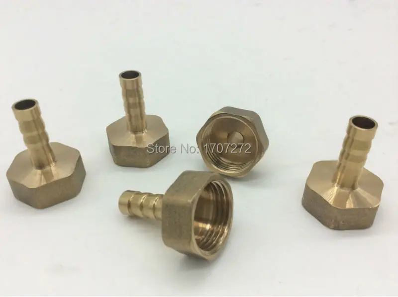 

free shipping copper fitting 8mm Hose Barb x 1/2" inch Female BSP Length 32mm Brass Barbed Fitting Coupler Connector Adapter