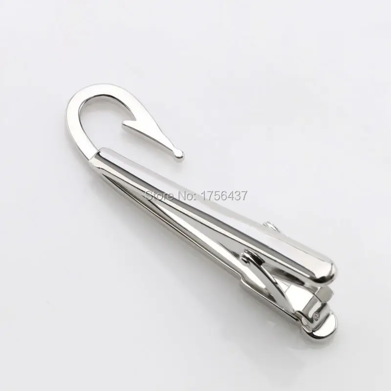 2016 Hot Sale High Quality Silver Plated hook Tie Bar for Mens Suit Clasp Clip Business Wedding Fashion Man Jewelry Accessories