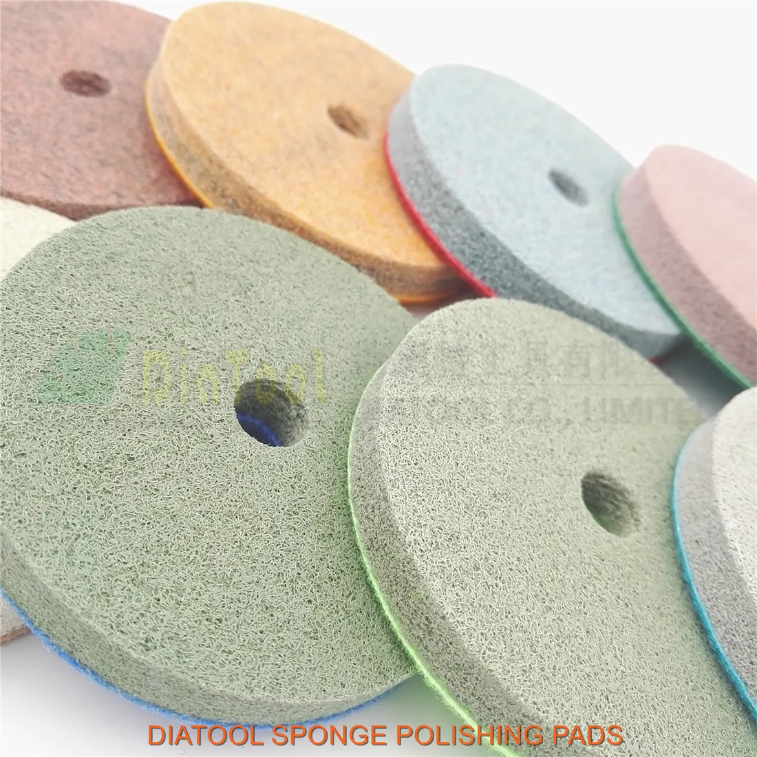 DIATOOL 8pcs/pk 4inch Diamond Sponge Polishing Pads For Soft Stone Marble Artificial Stone Dia 100mm Workable Thickness 10mm