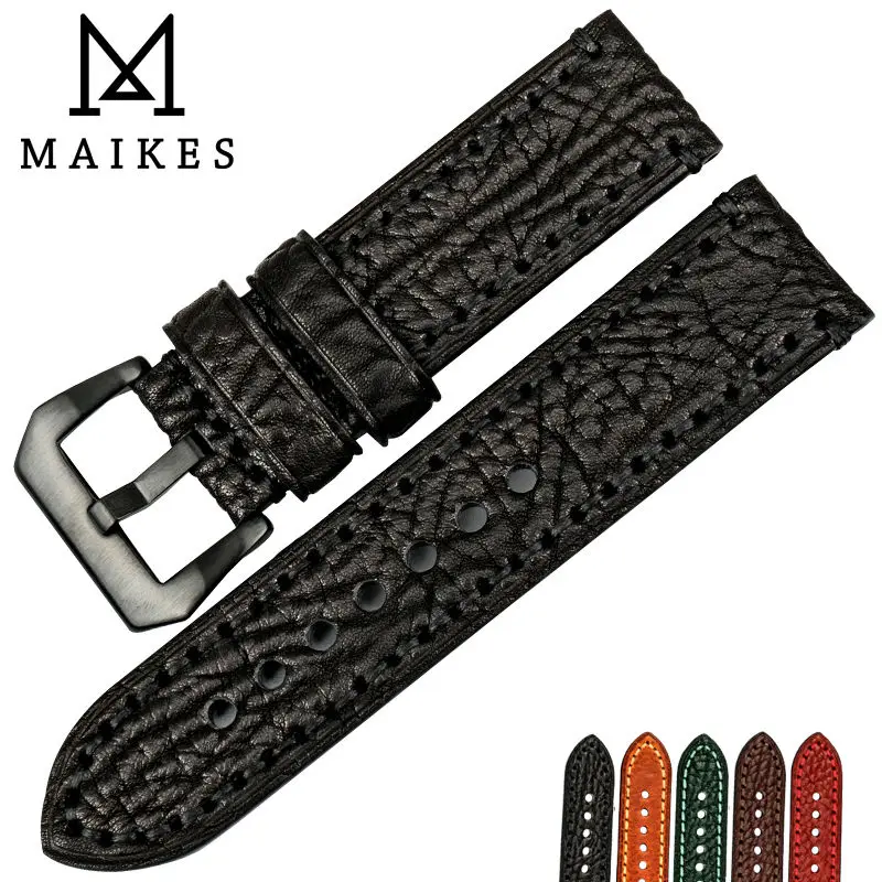 MAIKES Watch accessories Italian cow leather watch band 20mm 22mm 24mm 26mm watchbands men watch strap for Panerai