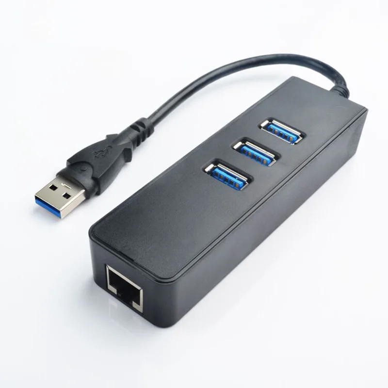 USB 3.0 Hub 10/100/1000Mbps Gigabit Ethernet Adapter USB to RJ45 Lan Network Card 3 Port USB3.0 for Windows 7/8/10/XP MacOS