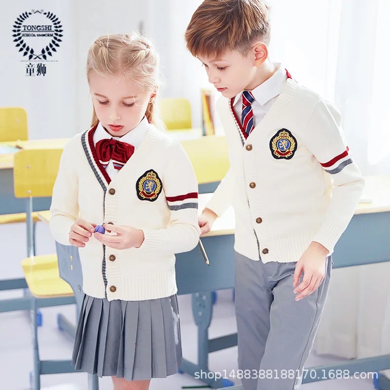 New Students Uniform Boys and Girls Kindergarten Uniforms British Style Suits Kids Nursery Garden Clothes Chorus Clothing D-0561