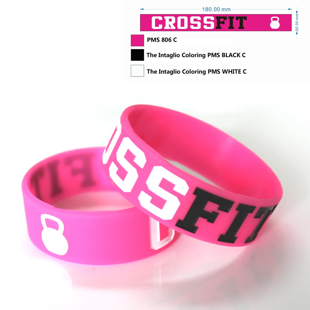 CrossFit Wristband for Workout Kettlebell, Fitness Apparel, Workout Clothing, Silicon Bracelet Band, 4 Pcs