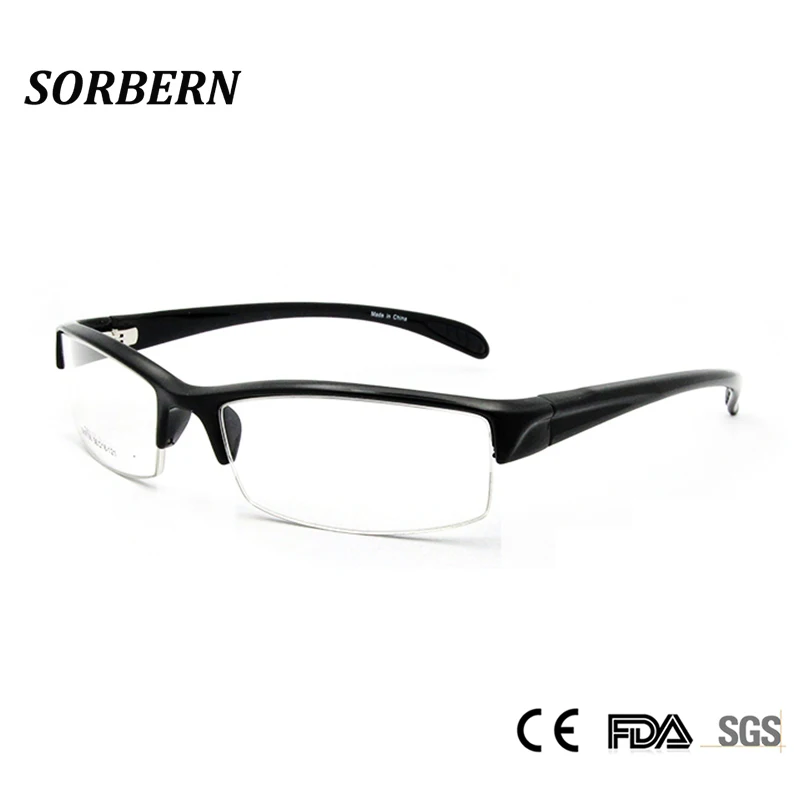 Sorbern TR90 Sports Optical Glasses Frame Men Half Rim Glasses Light Weight Square Spectacles Men Eyewear Frames