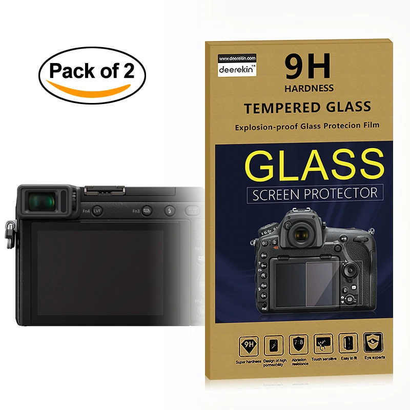 2x Self-Adhesive 0.25mm Glass LCD Screen Protector for Panasonic Lumix DMC GX85 / GX80 / GX7 II / G8 / GX7 Mark II Camera