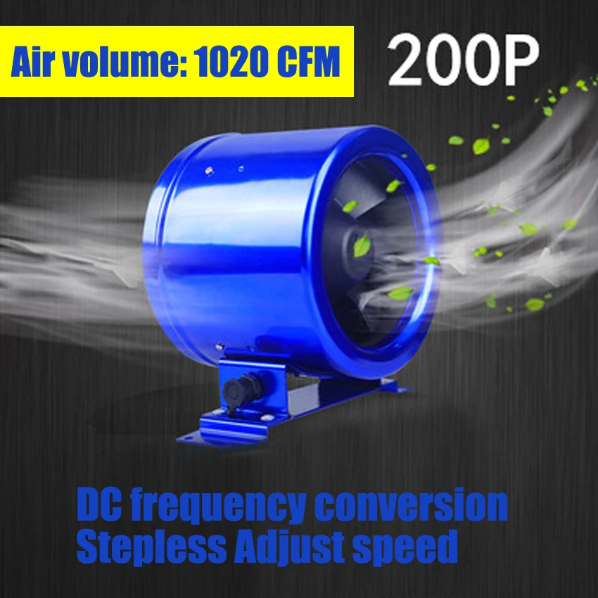 

1PC 8 cun Quiet. Duct Fan Speed Controller - Exhaust Blower Six Inch powerful Frequency Exhaust Fan 70W 110V/220V