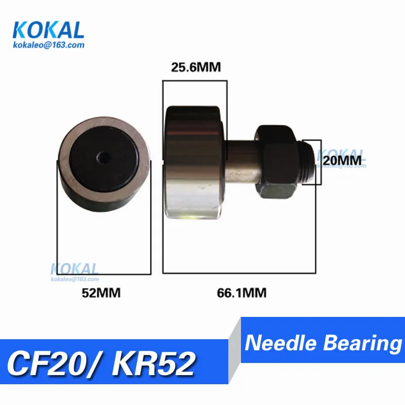 [CF20]Low noise CF20/KR52/KRV52 M20 52mm Cam Follower Bolt-type Needle Roller Bearing Hot Sale Needle Bearing Roller pin wheel