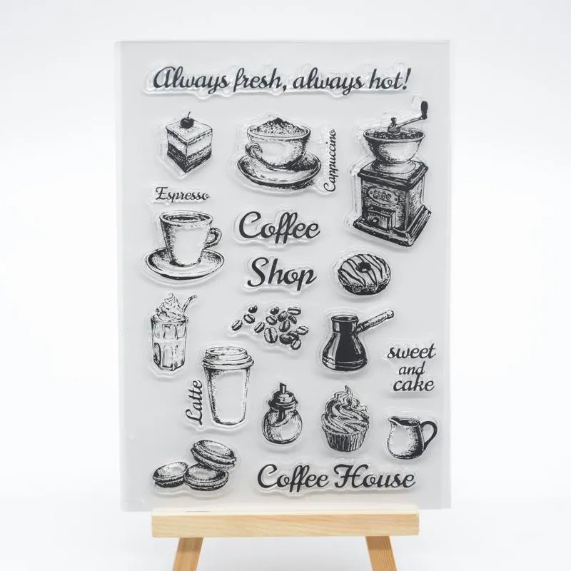 Coffee Relax Rubber Clear Stamp for Card Making Decoration and Scrampbooking Happy birthday Clear stamp