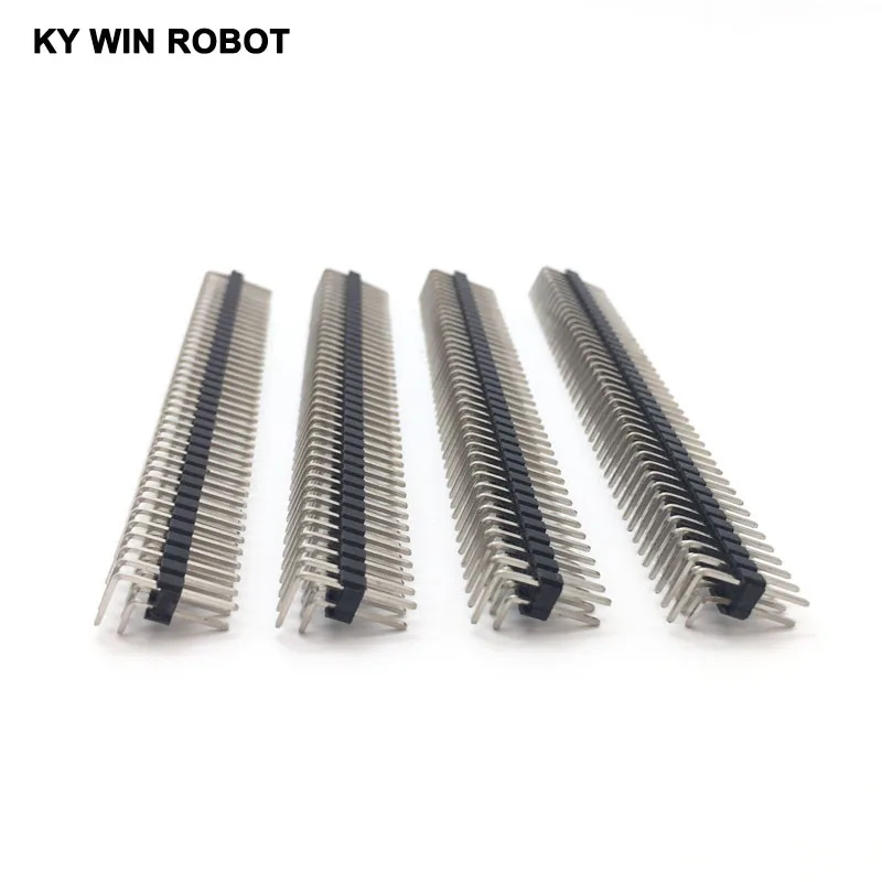 10 pz/lotto 90 gradi 2.54mm 2 x40p connettore maschio Pin ad ago curvo a doppia fila