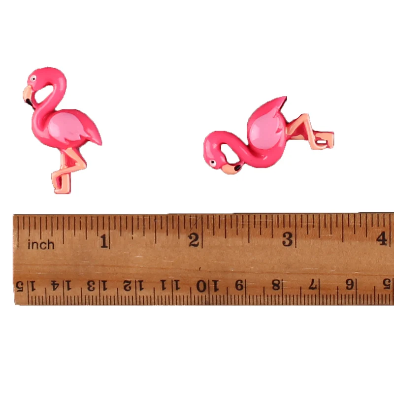 50pcs Cute Hot Pink 3D Flamingo Flatback Resin Scrapbooking Hair Bow Center Crafts Embellishment Flatback Charms Cabachons