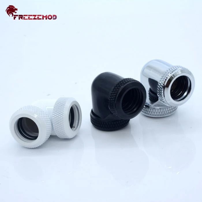 FEEEZEMOD OD14mm Hard tube - 90 degree double side fitting computer pc water cooler fitting OD14mm hard pipe. HYGKN-T90