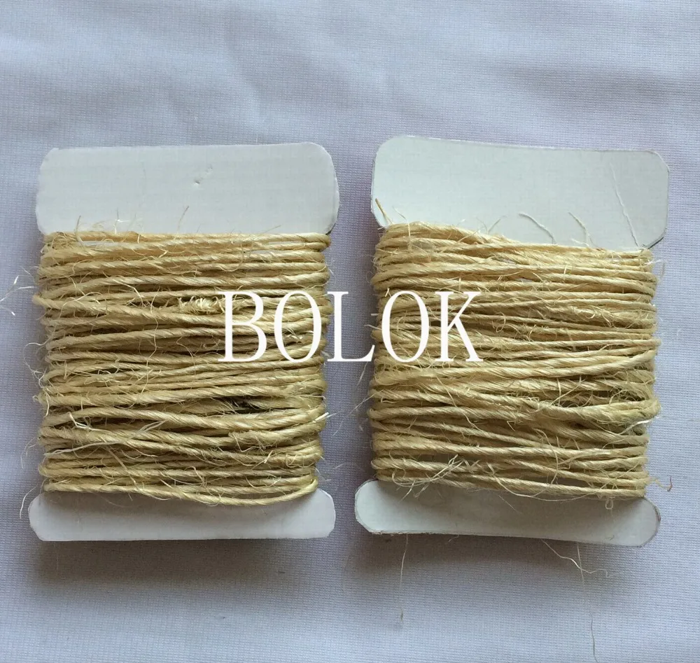 5cards/lot(total (50meters) 100% natural 1.5mm twisted sisal rope, sisal twine cords used in home, graden packing