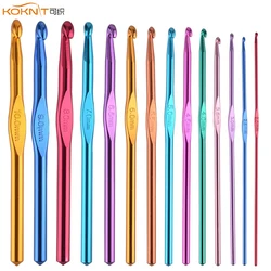 KOKNIT 1PCS Aluminum Crochet Hooks Multicolor Mixed 2-10mm Knitting Needles Hook DIY Craft Yarn Sewing Needle For Mom's Gift