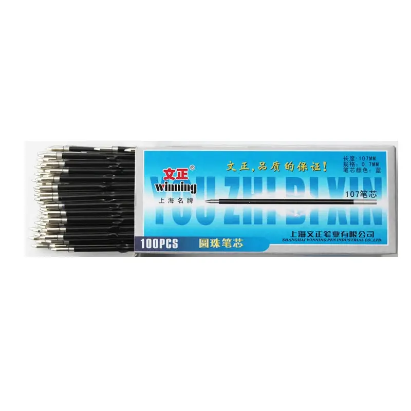 100PCS/lot Press Ballpoint Pen Refills school or office of the press Pen fefill clear and smooth high quality