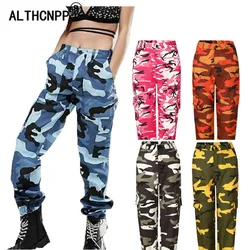 CamSolomon-Pantalon cargo taille haute pour femme, pantalon de survêtement, streetwear, hip hop, petit ami, fjCamo, 2021