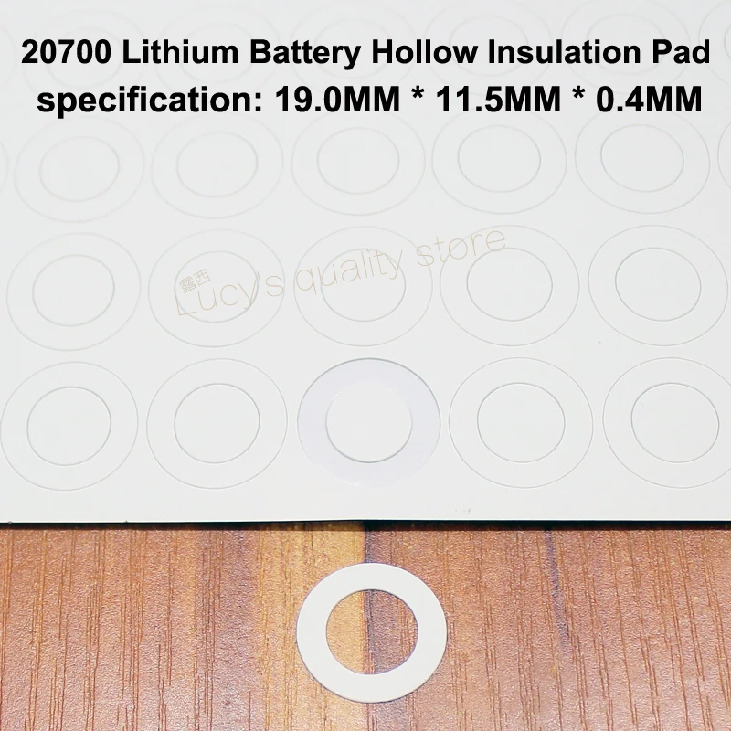 100pcs/lot  20700 Lithium Battery High Temperature Insulation Gasket Hollow Flat Head Surface Insulation Meson 19*11.5*0.4MM