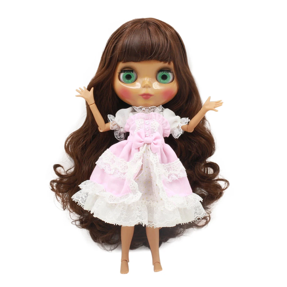 

ICY DBS Blyth bjd dolls for nude joint body brown curly hair factory doll for girl present DIY special offer BL9768