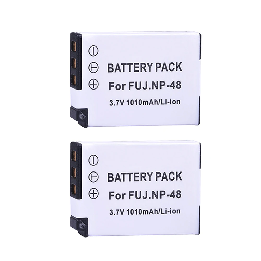 2Pcs 3.7V 1010mAh NP-48 NP48 NP 48 Lithium Ion Battery for Fujifilm NP-48, FNP48, BC-48 Fujifilm XQ1, XQ2 Digital Cameras