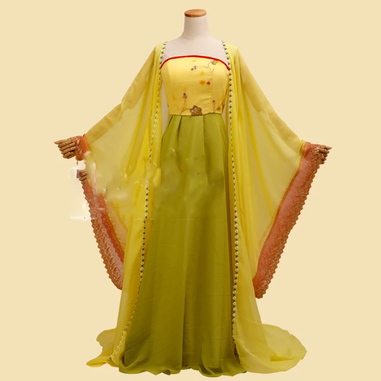 

Ning Xiang Golden Hanfu Costume for Fairy Stage Performance Hanfu Classical Dance Tang Princess Guzheng Play Hanfu