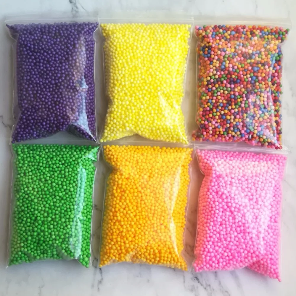 15g 15000pcs suprimentos de lodo de argila escorregadia de espuma acessórios de decoração diy para suprimentos de slime anti-stress enchimento multicolor