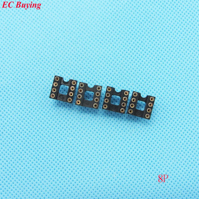 30pcs/lot Round Hole 8 Pin 2.54MM DIP IC Socket Adaptor Solder Type IC Connector