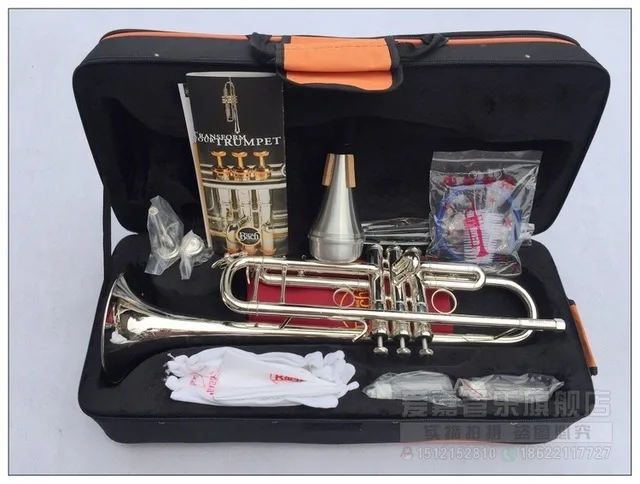 Genuine Baja silver trumpet LT180S-43 down B tune trumpet musical instrument students beginners brass trumpet band