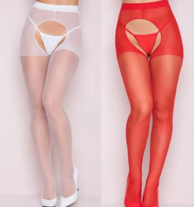 SHENGRENMEI NEW Tights Fashion Pantyhose Red White Stockings Women Ladies Sexy Lingerie Open Crotch Tights Hot Sale Dropshipping