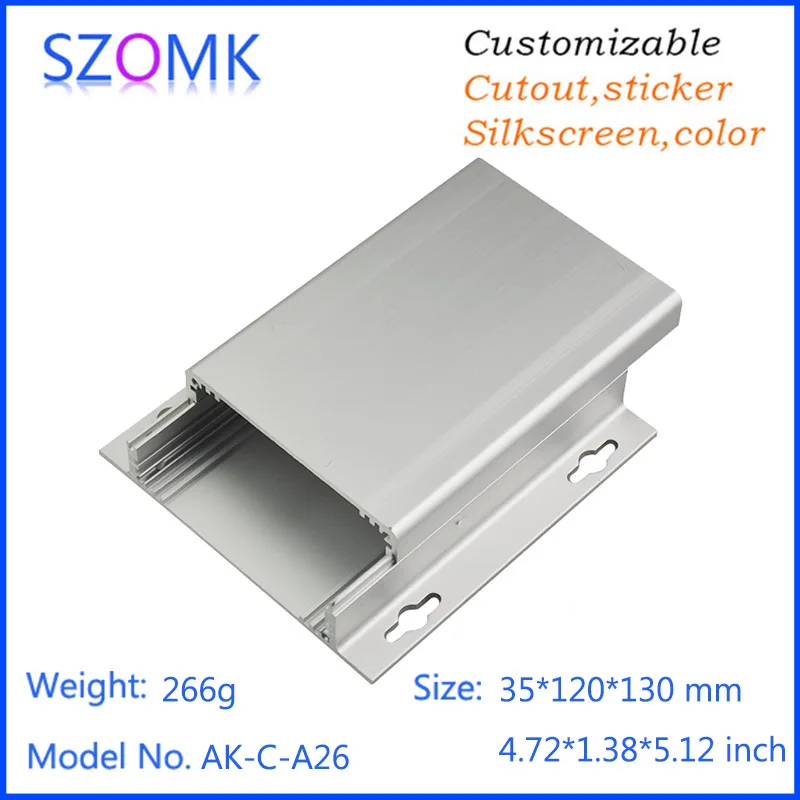 

10 Pcs 35*120*130mm extrusion aluminum junction box silvery aluminum enclosure for electronics control box instrument enclosure