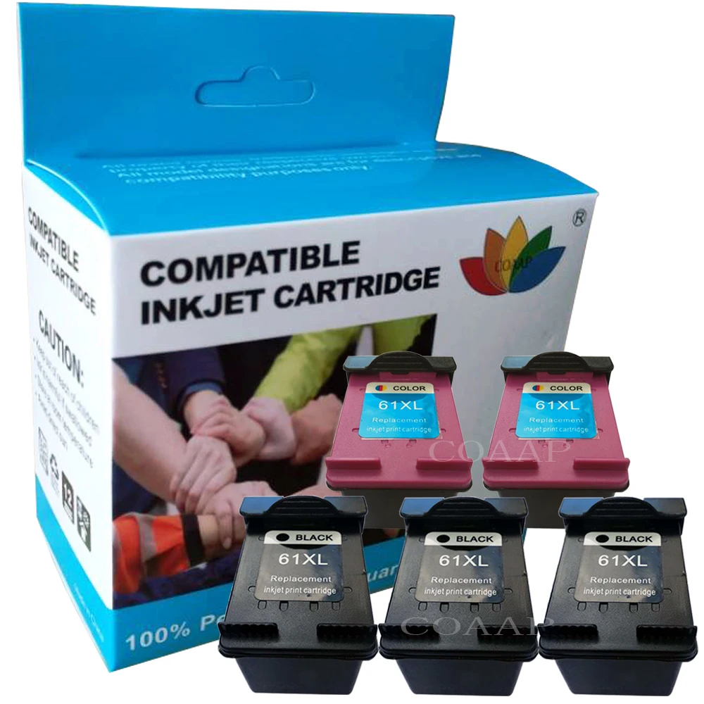 

Replacement HP 61 XL Refilled Ink Cartridges hp61 Black and Color for Deskjet 1000 1050 3000 3050 ENVY 4500 4501 4502 4504 5530