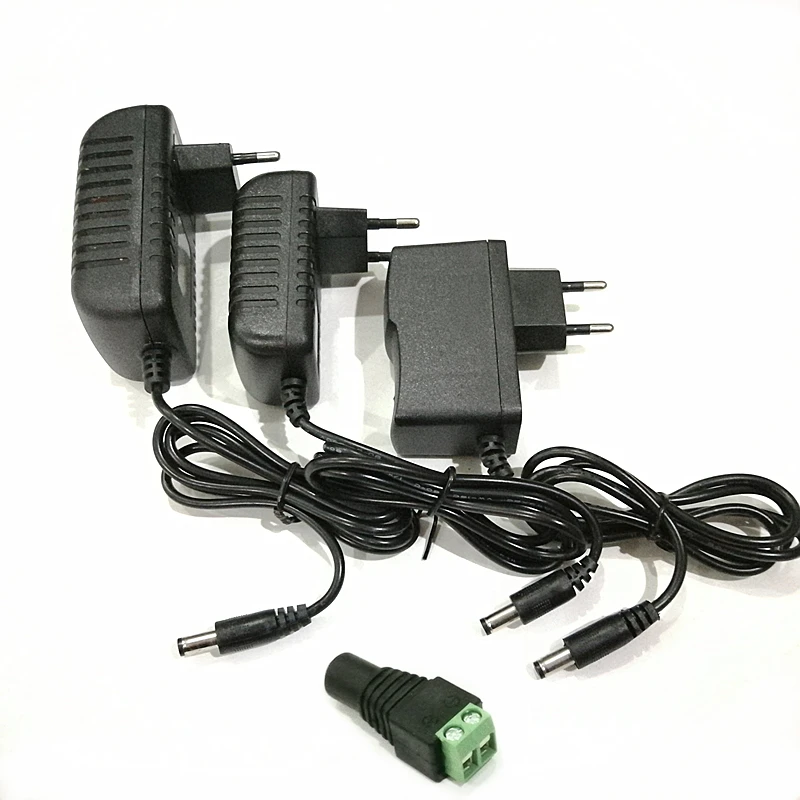 DC12V Adapter AC100-240V Lighting Transformers OUT PUT DC12V 1A / 2A / 3A Power Supply +cable for LED Strip