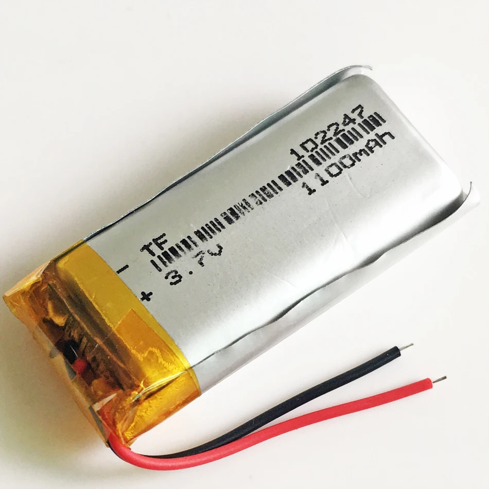 Bateria recarregável do polímero do lítio, Li-Po, MP3, GPS, PSP, DVD, ALMOFADA do jogo video, E-livros, tabuleta, PC, portátil, 102247, 3.7V, 1100mAh