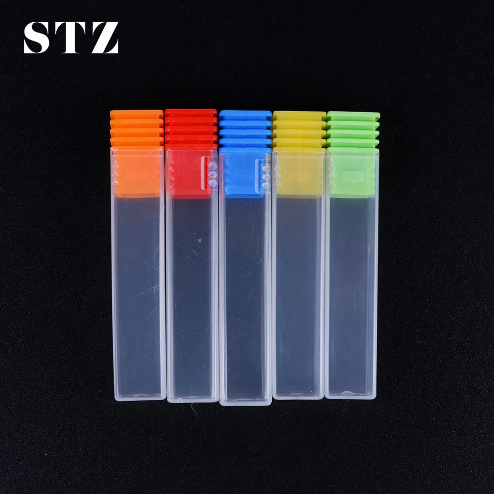 STZ 5pcs Clear Nail Drill Bit Holder Storage Box Empty Container Milling Cutter Displayer Empty Box Acrylic Nail Accessory #884