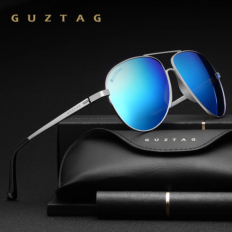 GUZTAG Brand Classic Eyewear Fashion Design Men's Aluminum Sunglasses Polarized UV400 Mirror For Male Sun Glasses Shade G8005