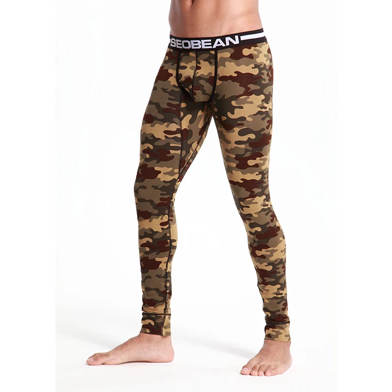 Thermal Long Johns Men Leggins Priented Camouflage Cotton Warm Long Underwear Thermal Pants Fashion Sexy Leggings Hombre Winter