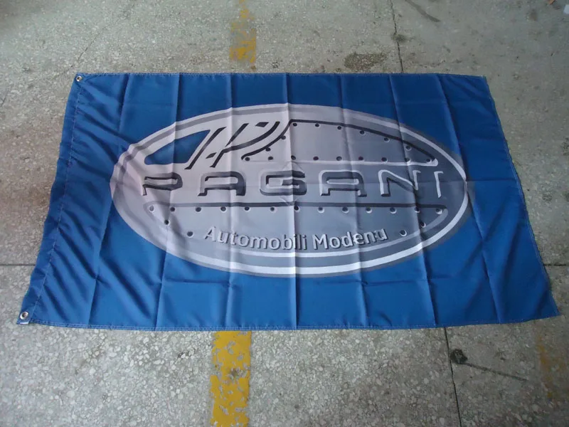 free shipping 100% polyster pagani the lighter blue car flag  ,90X150CM size,out door use,pagani the lighter blue  banner