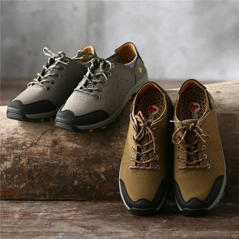 

Hot Outdoor Hiking Shoes Men Leather Non-slip Wear Resistant Breathable Tactical Boots Sneakers Men Camping Trekking Sport Shoes