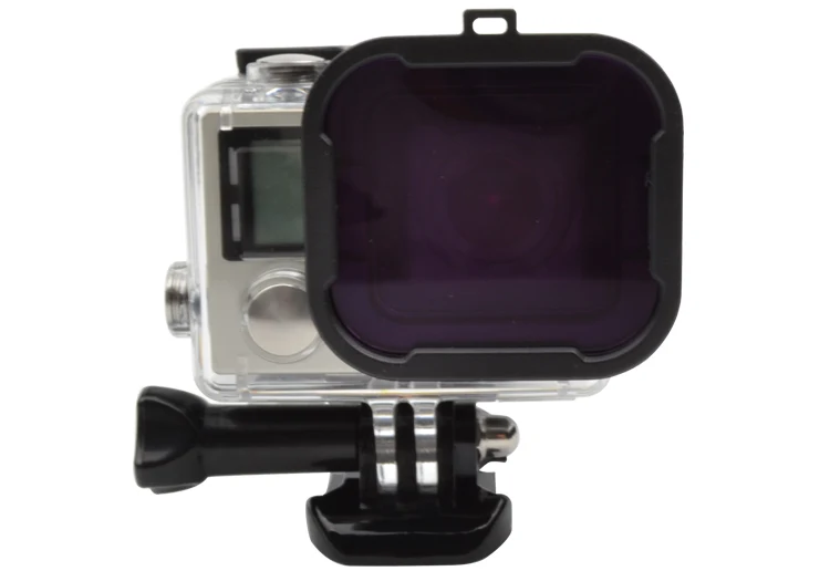 Diving Filter Yellow Red Purple Grey Color Underwater Dive Filtors for Go Pro Hero 3+/4 Original Waterproof case Accessories