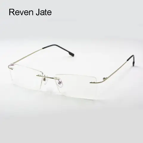 Reven Jate Titanium Memory Flexible Rimless Frame Eyeglasses Optical Prescription Glasses for Women and Men Frame Shape Customed
