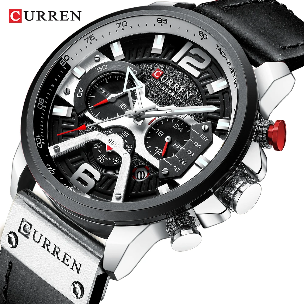 CURREN Men Watches Analog Quartz Wristwatch Waterproof Chronograph Auto Date Sports Watch Relogio Masculino New Fashion