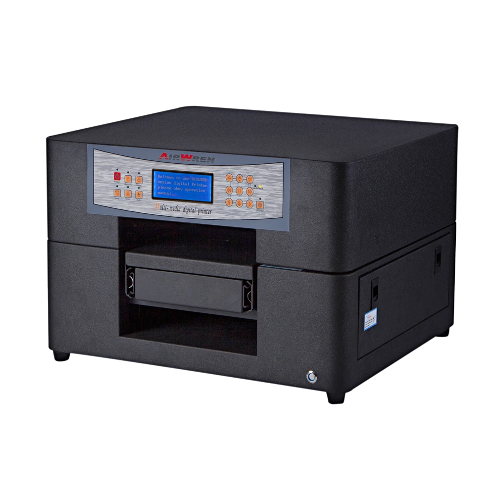 Automatic Digital Leather Pinting Machine A4 UV Printer Airwren Black AR-LED Mini6 with Emboss Effect