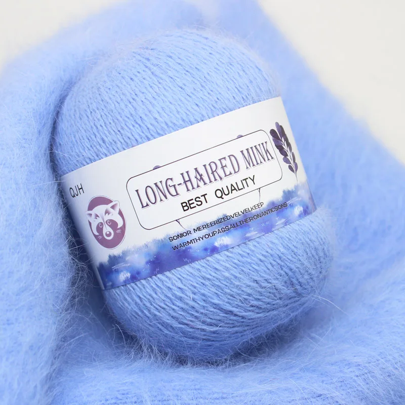 Drop Shipping Cashmere Long Plush Mink Yarn Wool Hand-Knitting Yarn for Weaving Sweater Hat Scarf Suitable Thread пряжа 50g