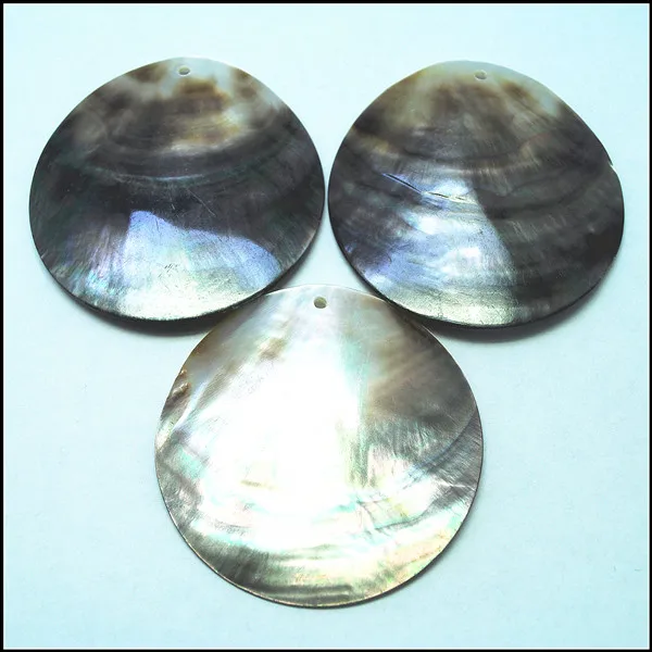 5PCS Nature Black Lips Shell Beads Mother Of Pearl Saltwater Round Shape Size 20MM 25MM 30MM 40MM 50MM 60MM 80MM