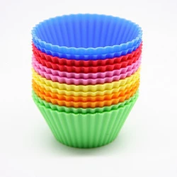 12 PCS/Set Cake Cup Kitchen Craft Colour works Silicone Cupcake Cases forma de silicone Cake Decorating Tools drop shipping