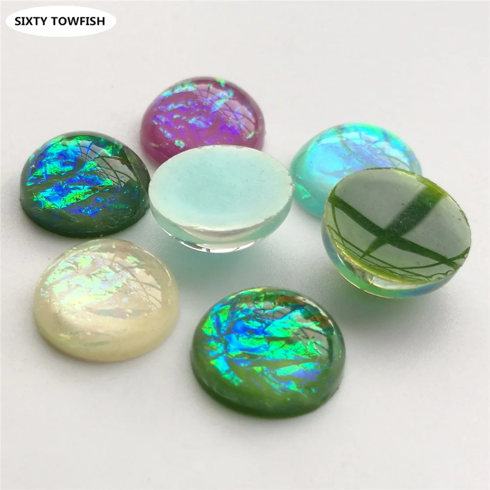 30 pcs/lot Round beads Resin Diameter 12mm Mixed Colors Cabochon Domes Flat back DIY Jewelry Finding Pendant Settings S1005