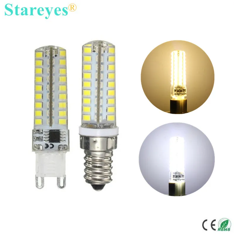 

Силиконовая приглушаемая светодиодная лампа G9 E14, 10 Вт, SMD2835, 72 светодиодный, 1 шт.