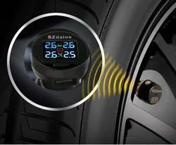 SZDALOS Car TPMS Wireless Tire Pressure Monitoring System + 4 mini External Sensors(0~6.8 bar/0~99 psi) Cigarette Lighter tmps